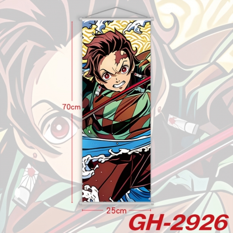 Demon Slayer Kimets Plastic Rod Cloth Small Hanging Canvas Painting Wall Scroll 25x70cm price for 5 pcs