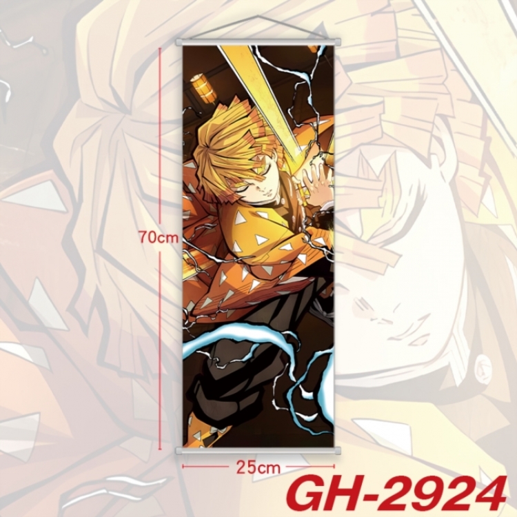 Demon Slayer Kimets Plastic Rod Cloth Small Hanging Canvas Painting Wall Scroll 25x70cm price for 5 pcs