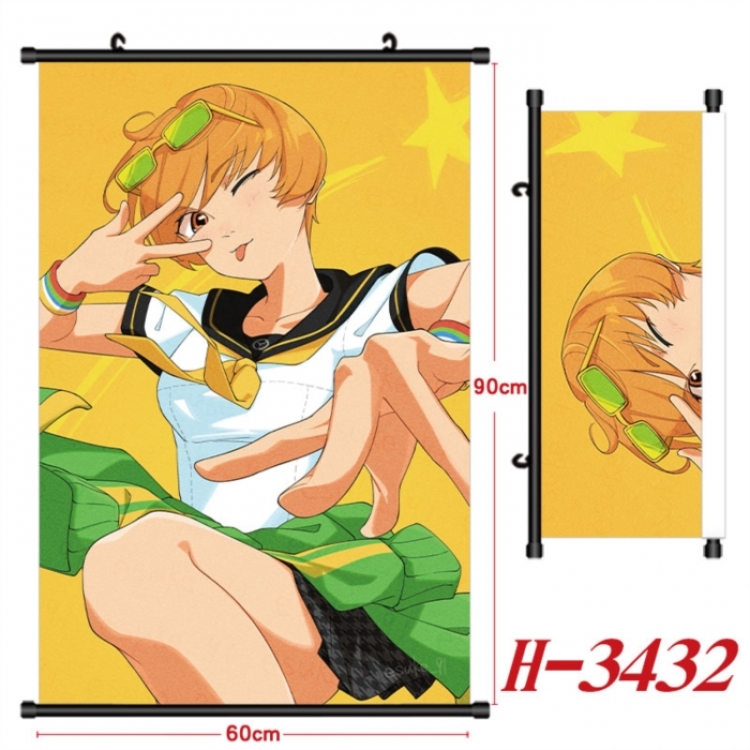 Megami Ibunroku Persona Anime Black Plastic Rod Canvas Painting Wall Scroll 60X90CM