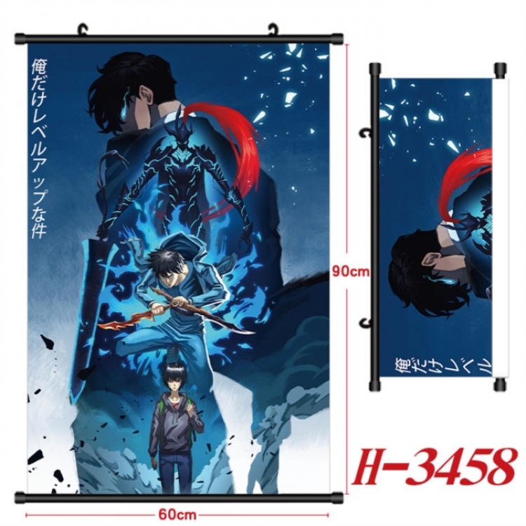 Solo Leveling:Arise Anime Black Plastic Rod Canvas Painting Wall Scroll 60X90CM