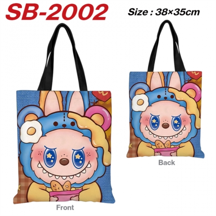 LABUBU Anime Canvas Handheld Shoulder Bag Handbag Shopping Bag 38X35CM