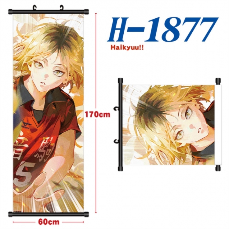 Haikyuu!! Black plastic rod cloth hanging canvas painting Wall Scroll 60x170cm