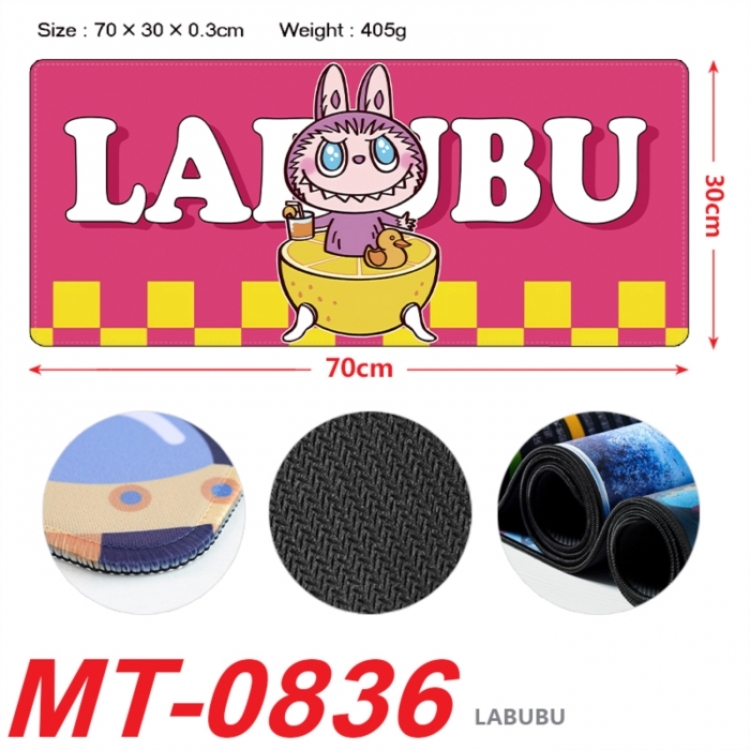 Labubu Anime peripheral lock edge mouse pad 70X30cm