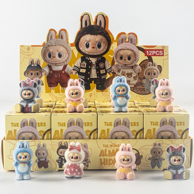 Labubu Plush resin small ornament children's toy trendy blind box 6cm a set of 12
