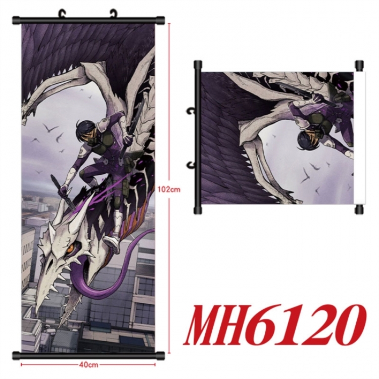 KAIJU NUMBER EIGHT Anime black Plastic rod Cloth painting Wall Scroll 40X102CM