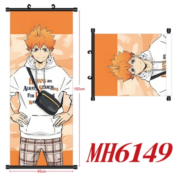 Haikyuu!! Anime black Plastic rod Cloth painting Wall Scroll 40X102CM