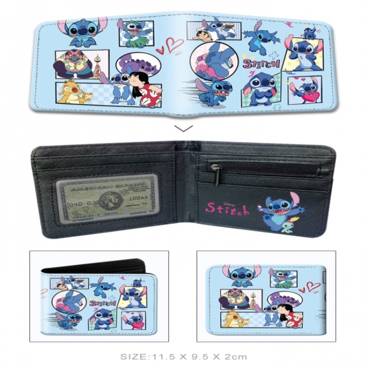 Lilo & Stitch 3D concave convex two fold short card wallet wallet wallet 11X9.5X2cm 65G