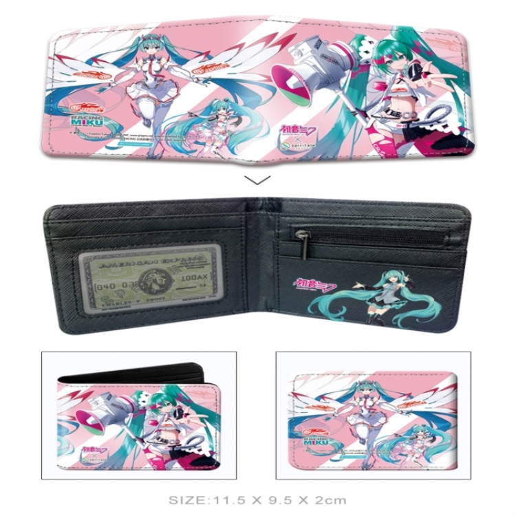 Hatsune Miku 3D concave convex two fold short card wallet wallet wallet 11X9.5X2cm 65G