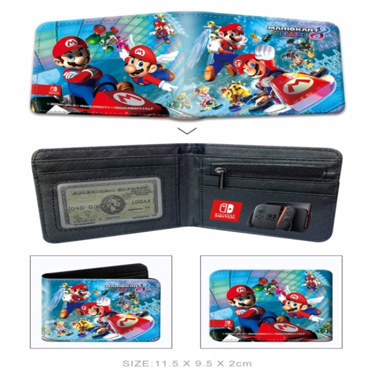 Nintendo 3D concave convex two fold short card wallet wallet wallet 11X9.5X2cm 65G