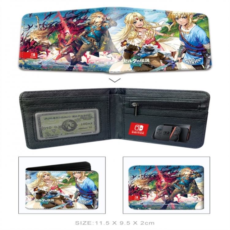 Nintendo 3D concave convex two fold short card wallet wallet wallet 11X9.5X2cm 65G