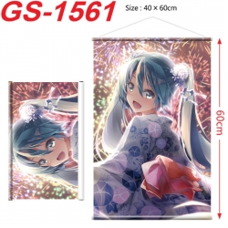Hatsune Miku Anime digital printed pole style hanging picture Wall Scroll There is a hanging rope 40x60cm