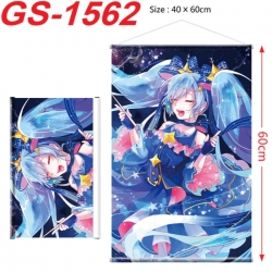 Hatsune Miku Anime digital printed pole style hanging picture Wall Scroll There is a hanging rope 40x60cm