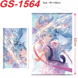 Hatsune Miku Anime digital printed pole style hanging picture Wall Scroll There is a hanging rope 40x60cm