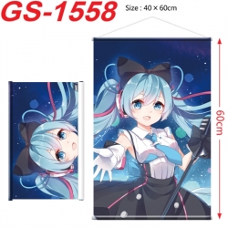 Hatsune Miku Anime digital printed pole style hanging picture Wall Scroll There is a hanging rope 40x60cm