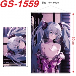 Hatsune Miku Anime digital printed pole style hanging picture Wall Scroll There is a hanging rope 40x60cm