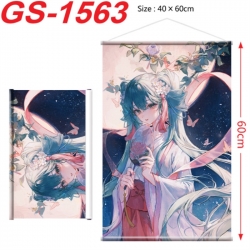 Hatsune Miku Anime digital printed pole style hanging picture Wall Scroll There is a hanging rope 40x60cm
