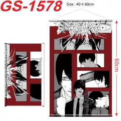 Chainsaw man Anime digital printed pole style hanging picture Wall Scroll There is a hanging rope 40x60cm