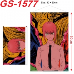 Chainsaw man Anime digital printed pole style hanging picture Wall Scroll There is a hanging rope 40x60cm