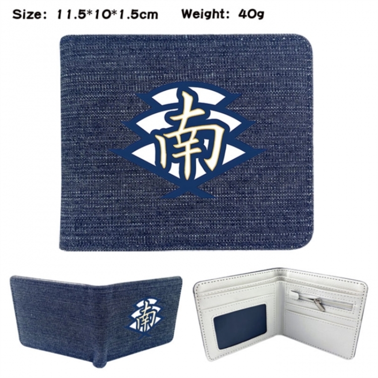 Haikyuu!! Anime denim folding full-color wallet 11.5X10X1.5CM 