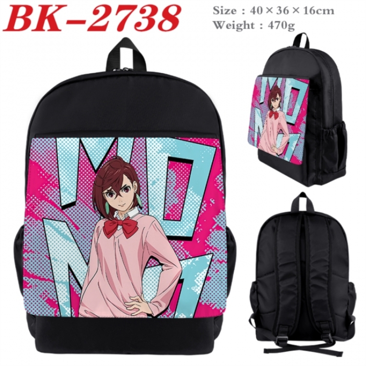 Dandadan Waterproof nylon canvas flip color picture backpack 40X36X16CM