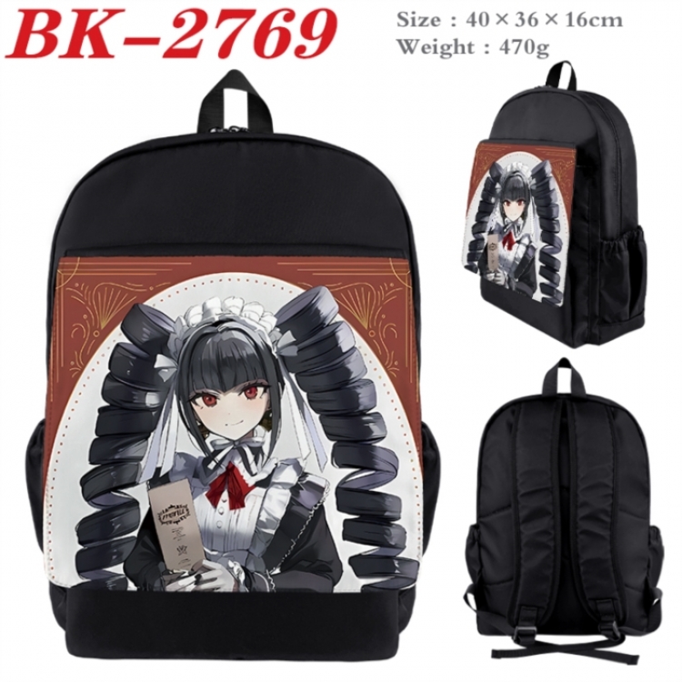 Dangan-Ronpa Waterproof nylon canvas flip color picture backpack 40X36X16CM