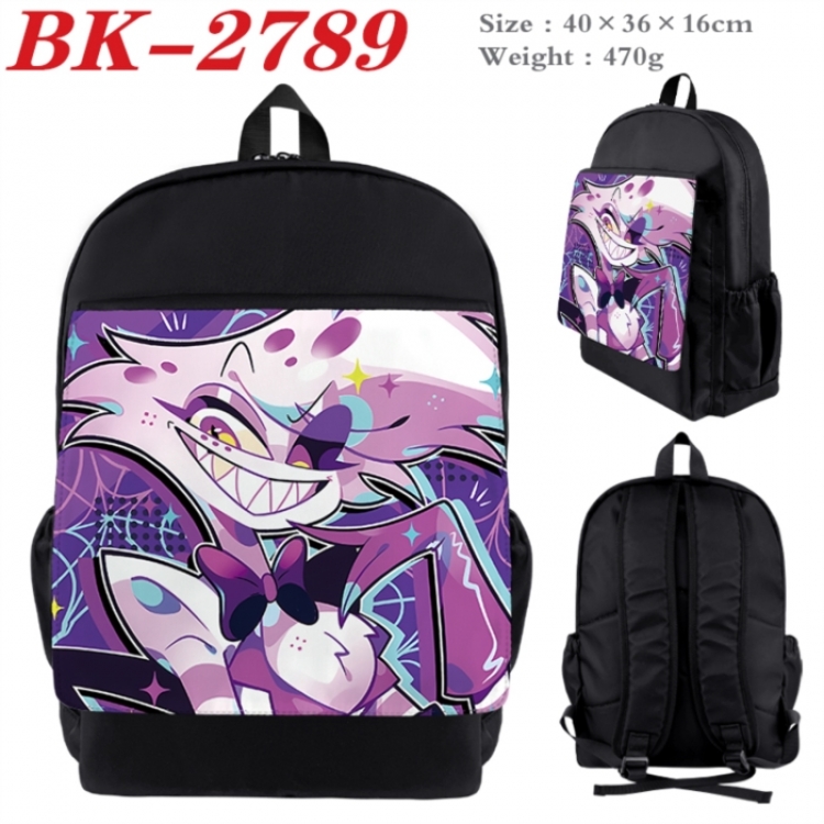 Hazbin Hotel Waterproof nylon canvas flip color picture backpack 40X36X16CM