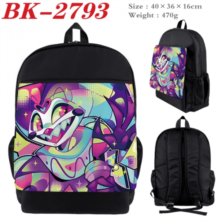 Hazbin Hotel Waterproof nylon canvas flip color picture backpack 40X36X16CM