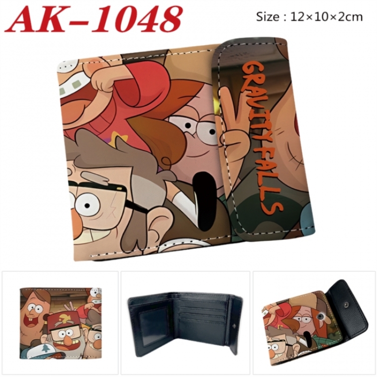 Gravity Falls Anime PU leather full color buckle two fold wallet 12X10X2CM