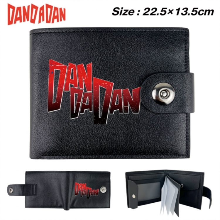 Dandadan Animation snap fastener black pickup bag wallet 22.5X13.5CM