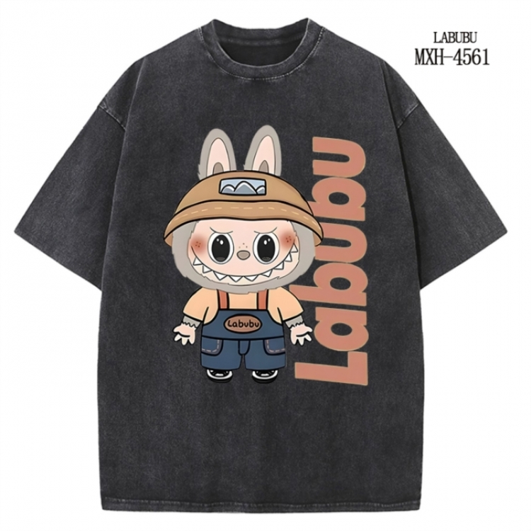 Labubu Anime peripheral pure cotton washed and worn T-shirt from S to 2XL
