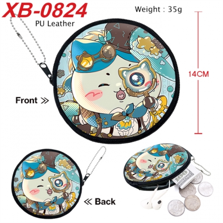 Chiikawa Anime PU leather material circular zipper zero wallet 14cm