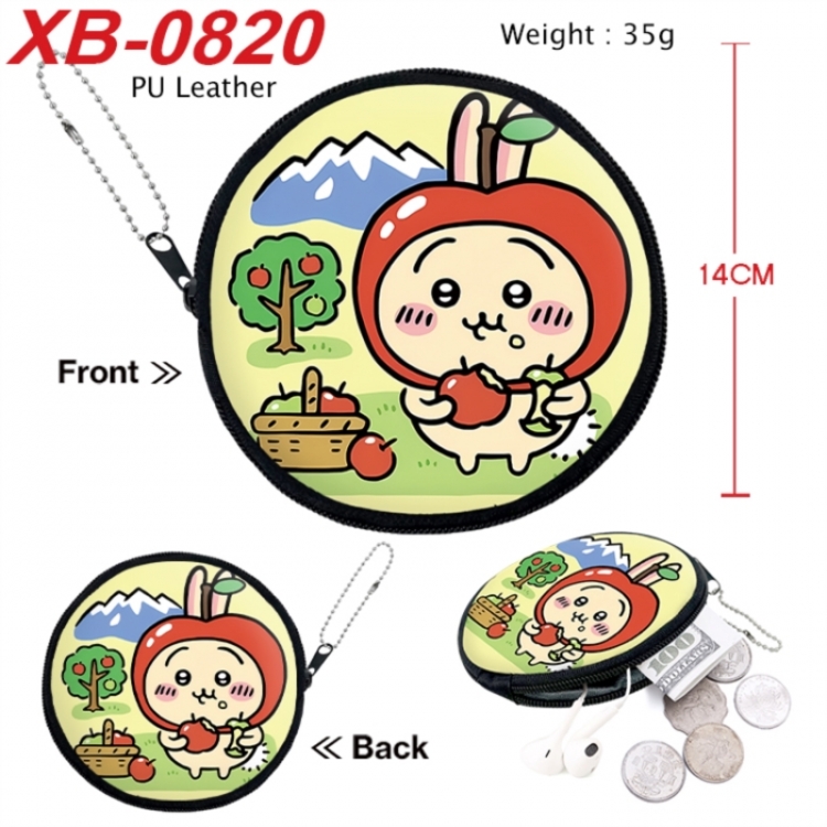 Chiikawa Anime PU leather material circular zipper zero wallet 14cm