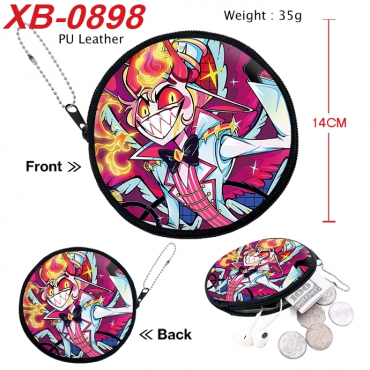 Hazbin Hotel Anime PU leather material circular zipper zero wallet 14cm