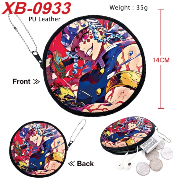 Demon Slayer Kimets Anime PU leather material circular zipper zero wallet 14cm