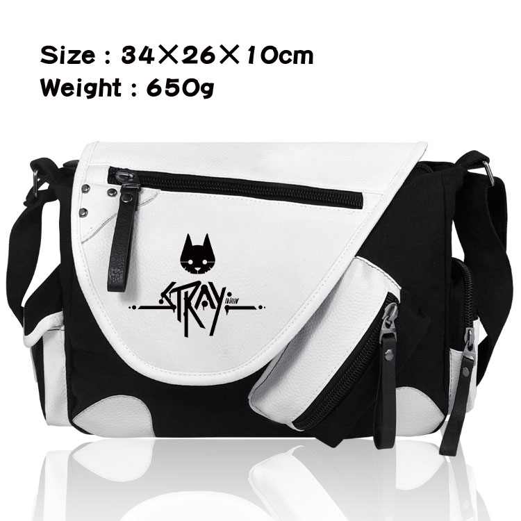 straykids Anime PU Colorblock Leather Shoulder Crossbody Bag 34x26x10cm
