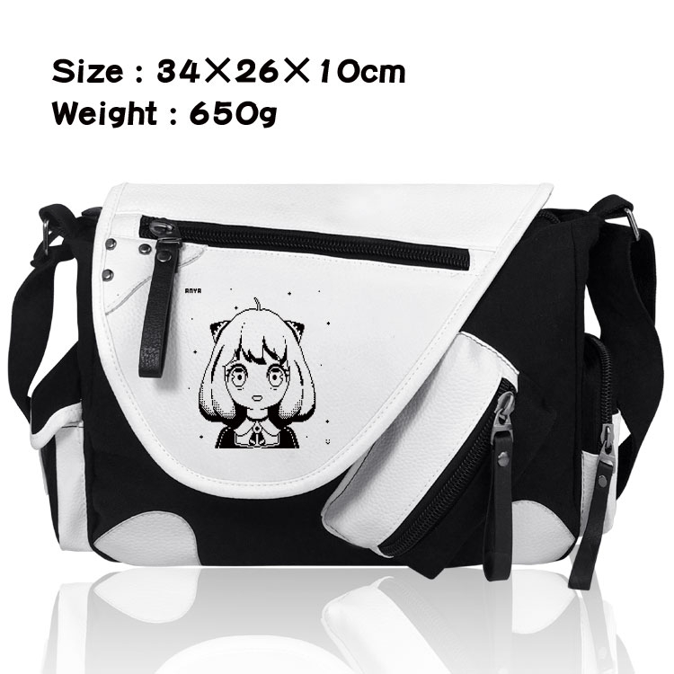 SPY×FAMILY Anime PU Colorblock Leather Shoulder Crossbody Bag 34x26x10cm