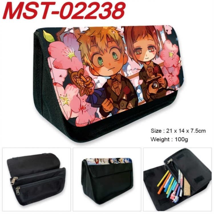 Toilet-bound Hanako-kun Anime Velcro canvas zipper pencil case Pencil Bag 21x14x7.5cm