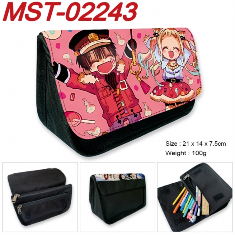 Toilet-bound Hanako-kun Anime Velcro canvas zipper pencil case Pencil Bag 21x14x7.5cm