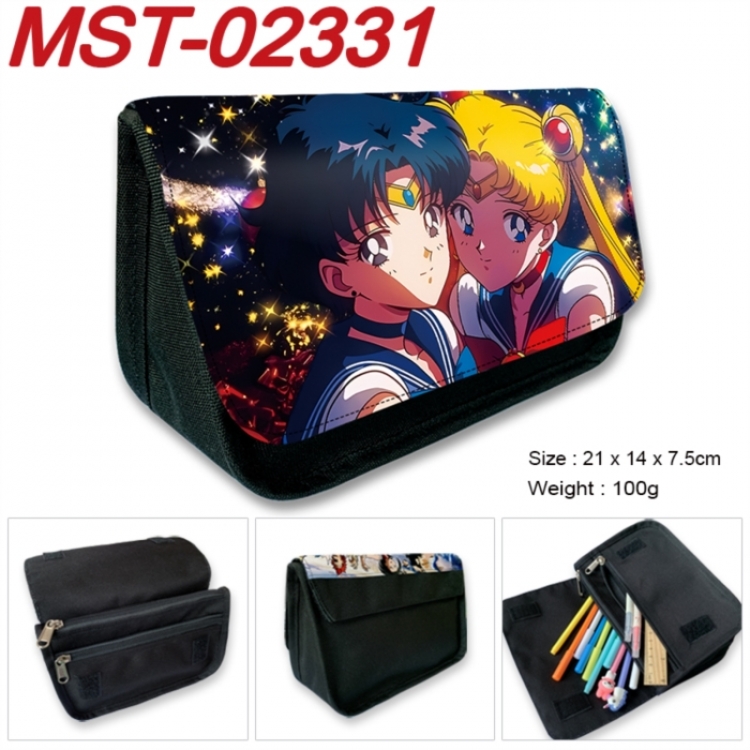 sailormoon Anime Velcro canvas zipper pencil case Pencil Bag 21x14x7.5cm