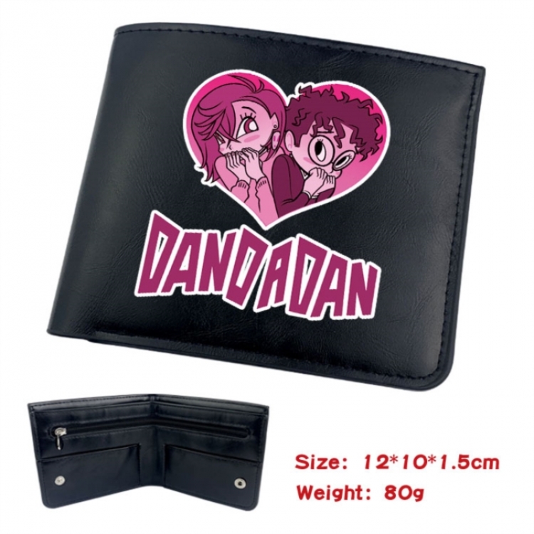 DANDADAN Animation soft leather inner buckle black leather wallet 12X10X1.5CM