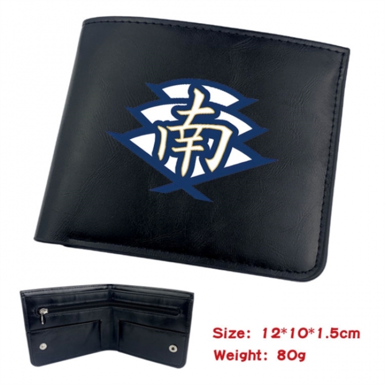 Haikyuu!! Animation soft leather inner buckle black leather wallet 12X10X1.5CM