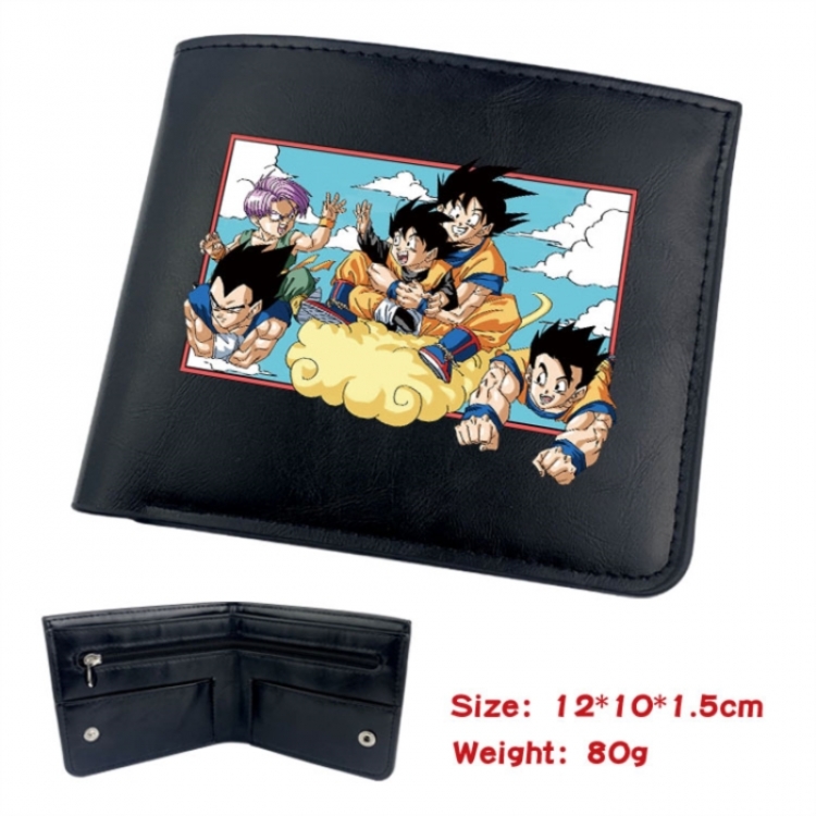 DRAGON BALL Animation soft leather inner buckle black leather wallet 12X10X1.5CM