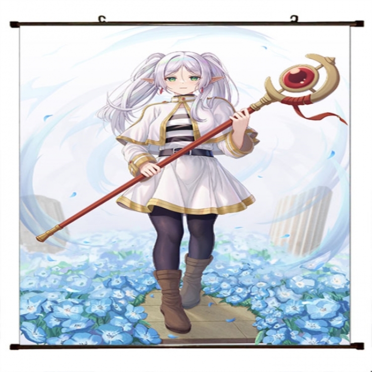 Frieren: Beyond Journey's Anime black Plastic rod Cloth painting Wall Scroll 60X90CM 