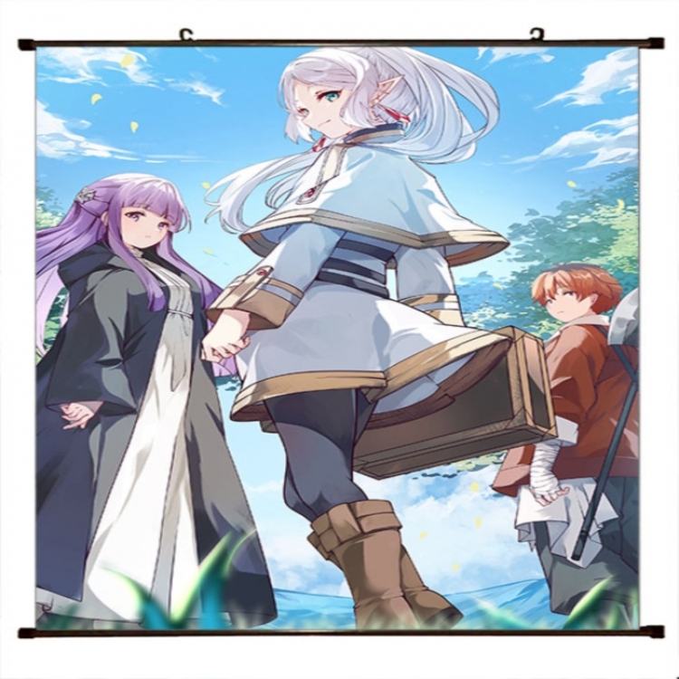 Frieren: Beyond Journey's Anime black Plastic rod Cloth painting Wall Scroll 60X90CM 