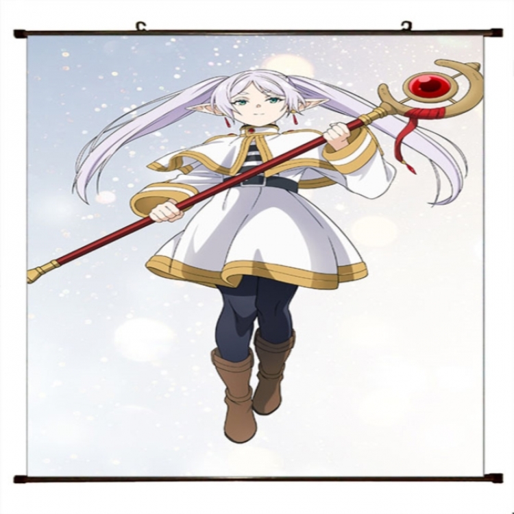 Frieren: Beyond Journey's Anime black Plastic rod Cloth painting Wall Scroll 60X90CM 