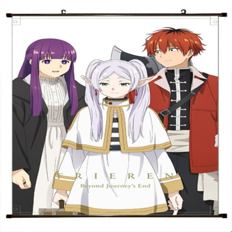 Frieren: Beyond Journey's Anime black Plastic rod Cloth painting Wall Scroll 60X90CM 