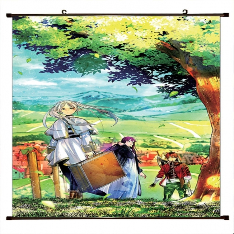 Frieren: Beyond Journey's Anime black Plastic rod Cloth painting Wall Scroll 60X90CM 