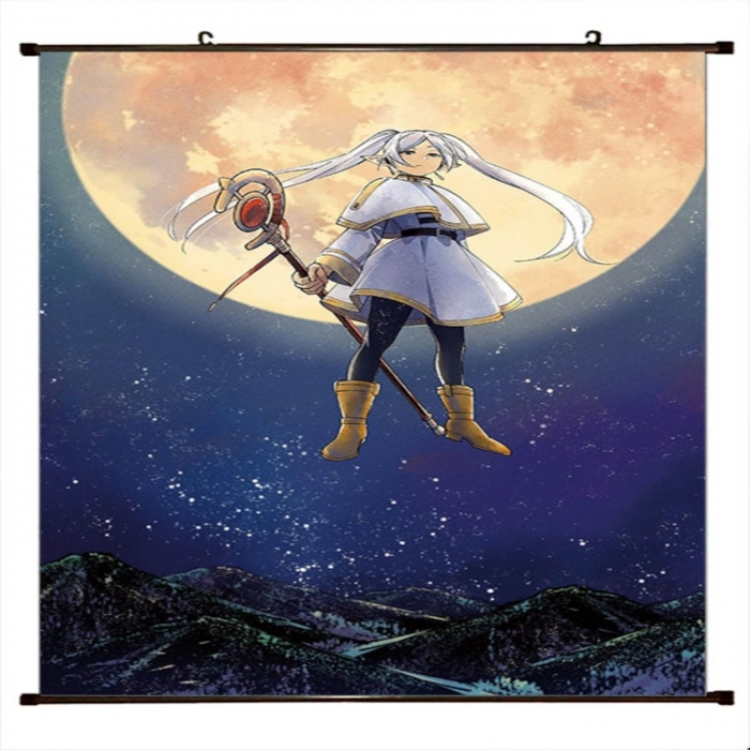 Frieren: Beyond Journey's Anime black Plastic rod Cloth painting Wall Scroll 60X90CM 