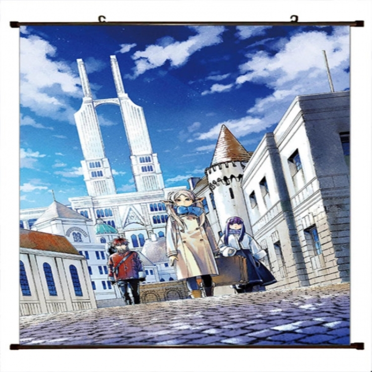 Frieren: Beyond Journey's Anime black Plastic rod Cloth painting Wall Scroll 60X90CM 