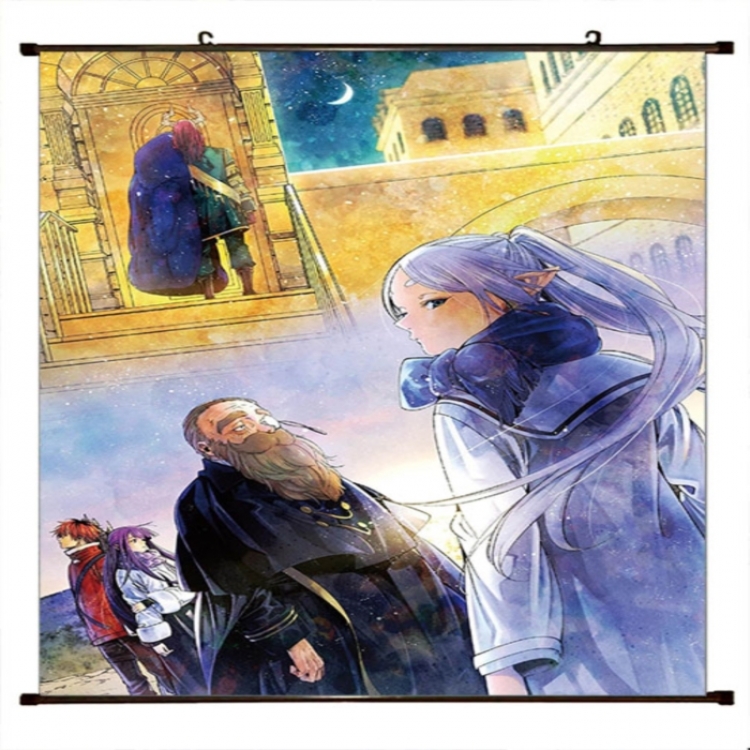 Frieren: Beyond Journey's Anime black Plastic rod Cloth painting Wall Scroll 60X90CM 